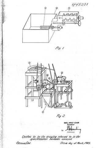 Diagram of process patented by Clark in 1948, Source: Canadian Intellectual Property Office, Patent 448231