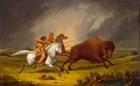 Assiniboine Hunting Buffalo by Paul Kane, early 1850s Source: National Gallery of Canada/Wikimedia Commons/Public Domain-Art