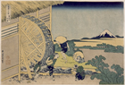 A color woodblock print ofThe Waterwheel at Onden from the series Thirty-six Views of Mt. Fuji by Katsushika Hokusai, ca. 1830-32 Source: Los Angeles County Museum of Art (www.lacma.org)/Public Domain