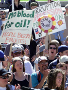 Between 1,000 and 2,000 protestors rallied in downtown Calgary during the 16th World Petroleum Congress in Calgary, June 2000. They sought to raise awareness of, as well as demand industry and government action on, human rights abuses and environmental issues.