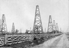 Oil field in Lambton County, Ontario, at the height of the second boom, 1886.
