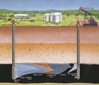 Forward combustion (fire flood) oil recovery is an advanced technology that AOSTRA helped bring into use in Alberta’s oil sands. Source: Courtesy of Alberta Innovates