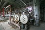This interior of the scrubbing plant shows two MEA heat exchangers, ca. 2010. <br/>Source: Alberta Culture and Tourism