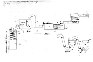 Diagram of Fitzsimmons’ patented 1953 separation process, Source: Canadian Intellectual Property Office, Patent 493081