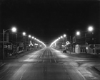 Edmonton’s coal-powered street lights along Jasper Avenue in the late 1940s