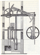 James Watt patented his improved coal-powered double-acting steam engine in 1782.<br/>Source: Galloway, Robert Lindsay. <em>Annals of Coal Mining and the Coal Trade</em>. Vol. 1. London: The Colliery Guardian Company, Ltd, 1898. Reprinted with a new introduction and bibliography by Baron F. Duckham. Newton Abbot, UK: David and Charles Ltd., 1971.