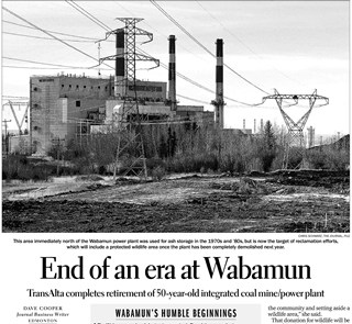 The Wabamun power plant in the final stages before destruction.