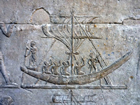 Stone wall relief from temple of Edfu, Egypt, depicting ancient Egyptian sailing ship Source: Wikimedia Commons/Public Domain/CC-BY-SA-3.0