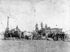 Steam threshing in Alberta, ca. 1900-1910<br/>Source: Western Development Museum/Library and Archives Canada/PA-038589