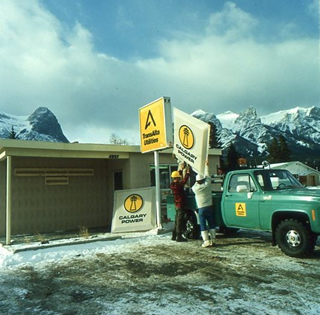 Changing the name from Calgary Power to TransAlta, 1981<br/>Source: Photo courtesy of TransAlta
