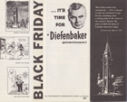 This 1957 election leaflet for John Diefenbaker refers to the Great Pipeline Debate, an issue which ultimately contributed to the Progressive Conservative victory in the 1957 federal election. Source: University of Saskatchewan, University Archives & Special Collections, Diefenbaker fonds, Elections, 1957