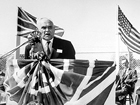C.D. Howe in his role as Minister of Trade and Commerce speaking at an industry opening, 1955. Source: Library and Archives Canada/C-000472