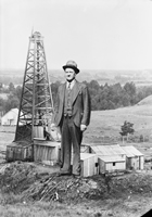 This composite image represents the significance of Herron’s role in establishing Turner Valley as the centre of Alberta’s petroleum industry early in the twentieth century. Source: Provincial Archives of Alberta, P1839
