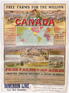 Free Farms for the Million, ca. 1890; despite early government attempts to encourage immigration, the tremendous westward rush Ottawa had imagined did not really begin until the 1890s. Source: Library and Archives Canada, 1996-63