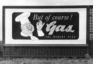 But of course! Gas The Modern Fuel! In the years following World War II, the development and use of natural gas skyrockets due, in part, to rigorous marketing.<br/> Source: City of Edmonton Archives, EA-275-1776