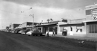 Devon’s commercial district, October 1951; the Imperial Oil company town grew quickly into a thriving centre with most of the services and facilities one would find in any town or small city across Alberta.