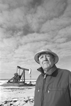 Portrait of Vernon "Dry Hole" Hunter from the March 5, 1983, issue of <em>Alberta Report;</em> Vern Hunter was in charge of the drilling operations that brought in Leduc No. 1.
