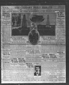 As seen on the front page of the Calgary Daily Herald, 18 May, 1914, local newspapers devoted most of their front pages to the petroleum strike at Turner Valley.