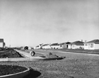An average residential street under construction in Devon, 1948; modern homes were built for Imperial Oil’s oilfield workers.