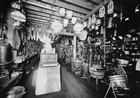 The Musson and Ross hardware store in Wainwright; kerosene lamps became household necessities and were stocked by many hardware and general goods stores.