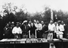 Imperial Oil field geologists, Leduc, September 1948; although the industry continued to be dominated by men, some women, such as Eleanor Turnock (front row centre) were able to make careers in oil-related professions.