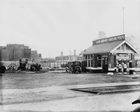 Increased numbers of automobiles created a demand for gasoline, which was provided by a new industry - the service station. This Imperial Oil service station was in Edmonton, 1925.