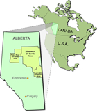 The oil sands are located in northeastern Alberta. Source: Alberta Geological Service, alberta-oil-sands-map