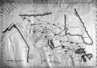 Combining baseline data from his own explorations and observations with information gleaned from Indian accounts, Peter Pond prepared the first map of deep north-central Canada. Source: Provincial Archives of Alberta, PR1965.0115.0002a-b