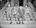 Sidney Kidder, Sidney Blair, George Hume, and Elmer Adkins (left to right) at the Athabasca Oil Sands Conference during the Edmonton portion at the University of Alberta, 1951 <br/>Source: Provincial Archives of Alberta, PA3152