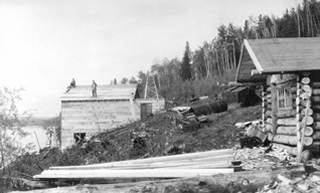 Karl Clark’s third model plant is relocated to the Clearwater River. Sidney Ells is placed in charge of mining operations. Source: University of Alberta Archives, 77-128-13