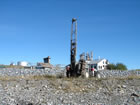 A drill rig prepares a ground water monitoring well at the Turner Valley Gas Plant Historic Site, 2012. <br />Source: Alberta Culture and Tourism