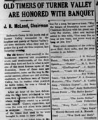 The <em>Turner Valley Observer</em> reports on the Old Timer’s banquet, February 1930. <br />Source: <em>Turner Valley Observer</em>, 14 February 1930