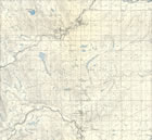 Detail of 1945 map showing four of the main settlements in the Turner Valley area: Turner Valley, Black Diamond, Royalties (Little New York) and Longview (Little Chicago) <br />SOURCE: Department of Mines and Resources. Map 819A, Turner Valley, West of the Fifth Meridian, Alberta. Scale 1:63,360 (1 Inch to 1 Mile), 82 J/09. Ottawa: Government of Canada, 1945. Available from Natural Resources Canada. GeoGratis http://geogratis.gc.ca/geogratis/Home?lang=en